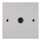 White Single Coax IEC Outlet Plate